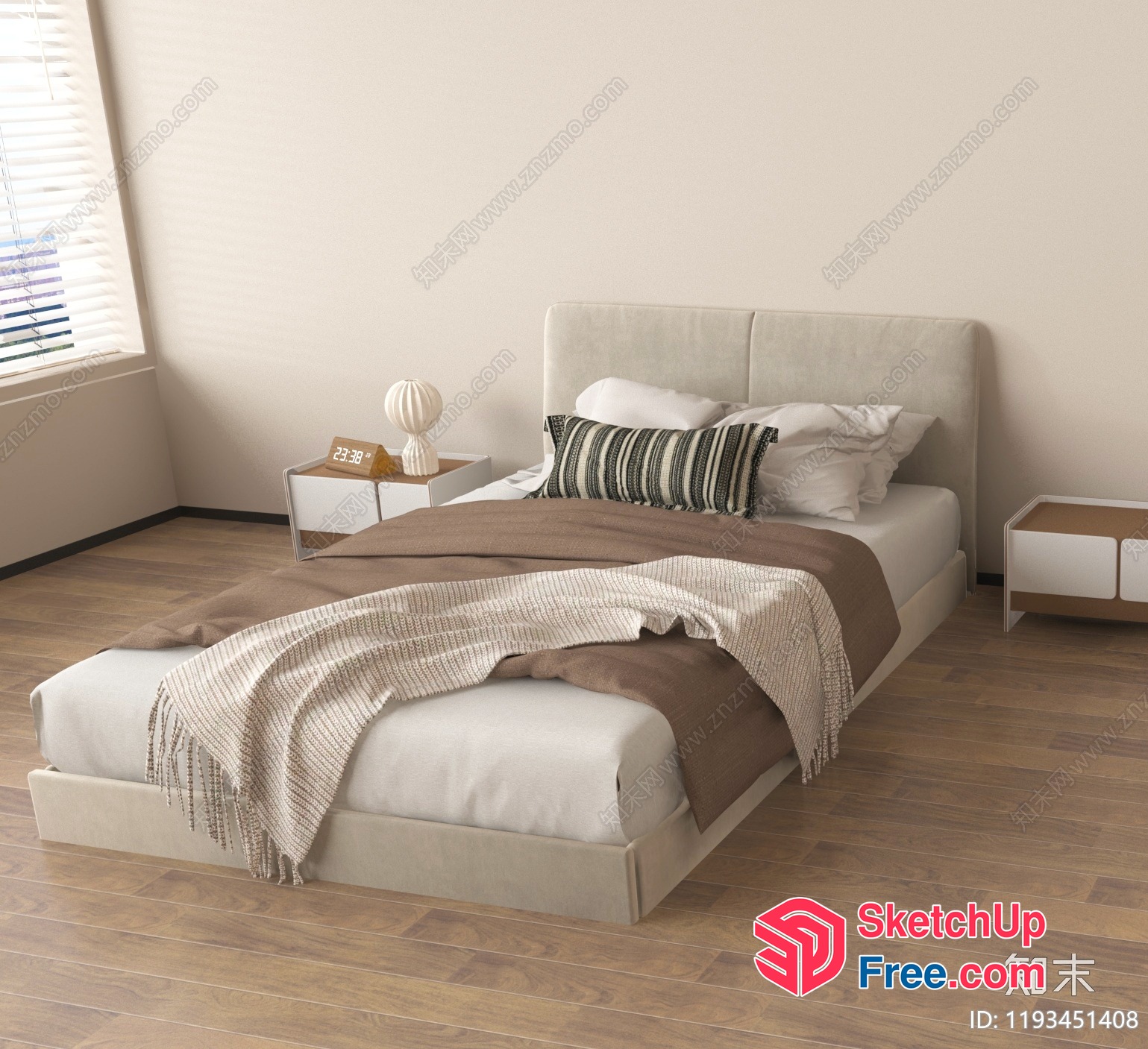 Modern Minimalist Bedroom Interior 3D SketchUp File