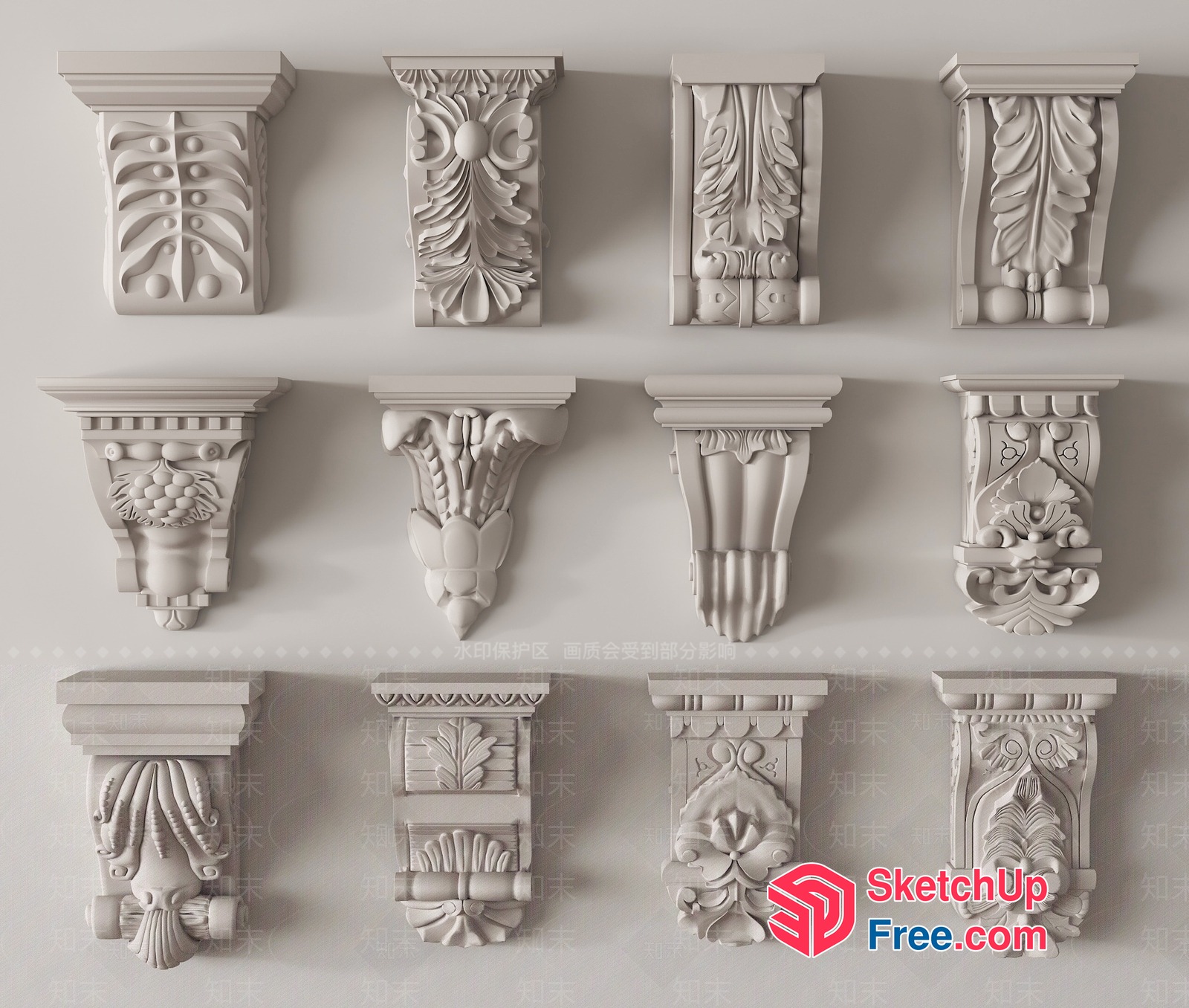 Ornate Architectural Elements 3D SketchUp File