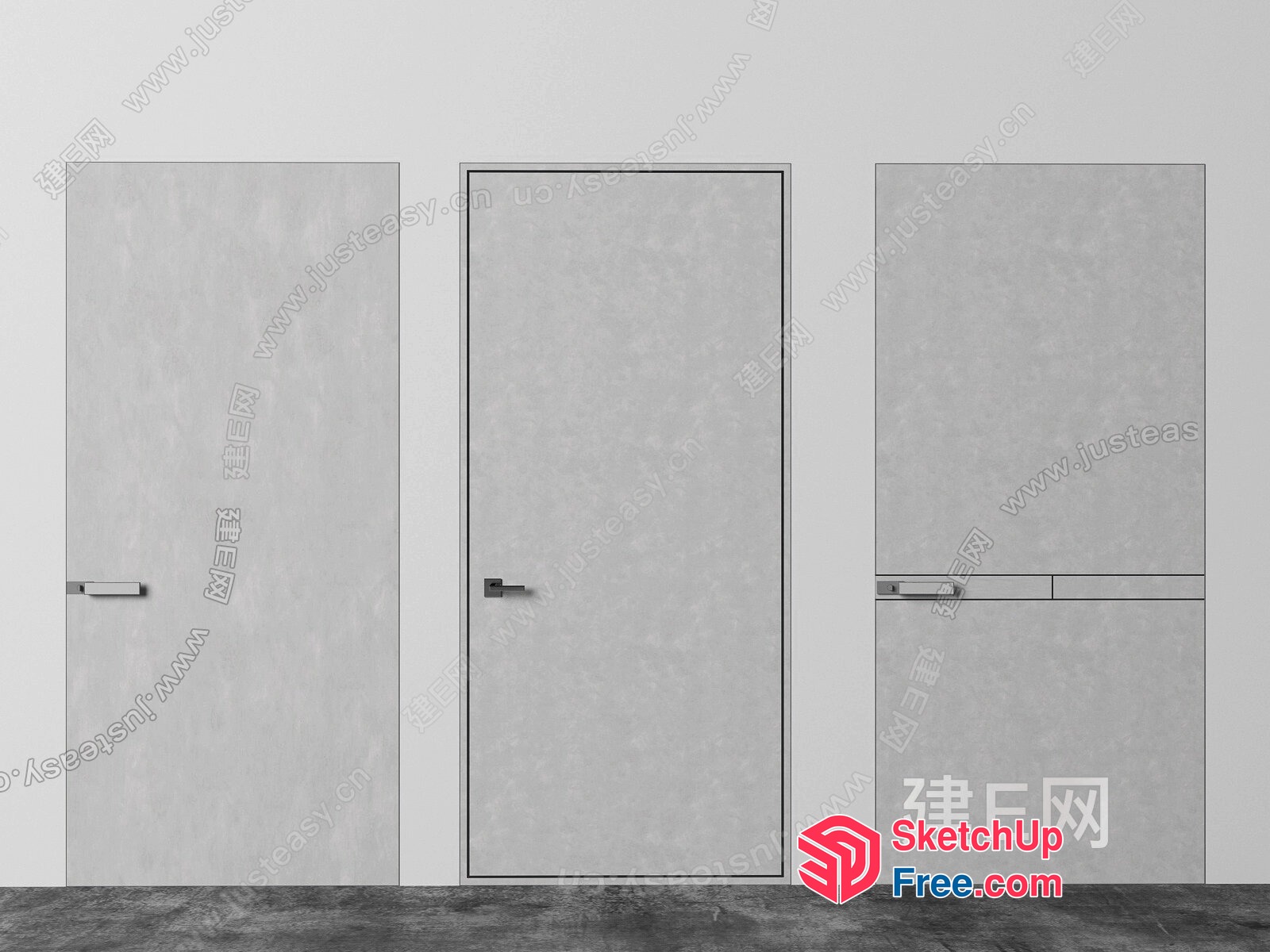 Three Doors In A Row 3D SketchUp File