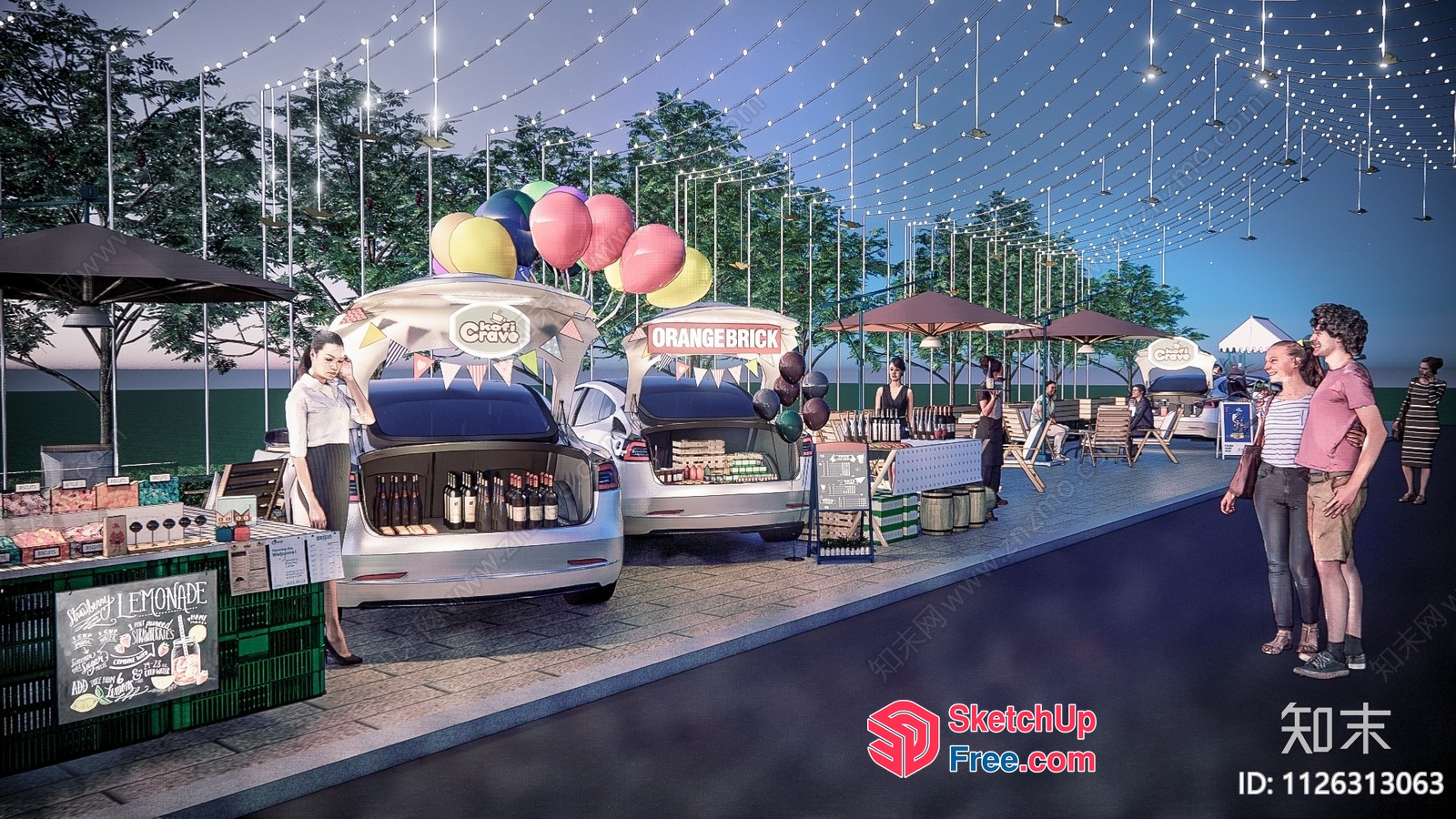 Outdoor Food Market 3D SketchUp File