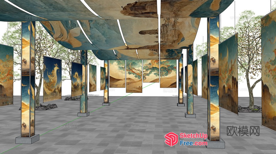 Beautiful Art Gallery 3D SketchUp File