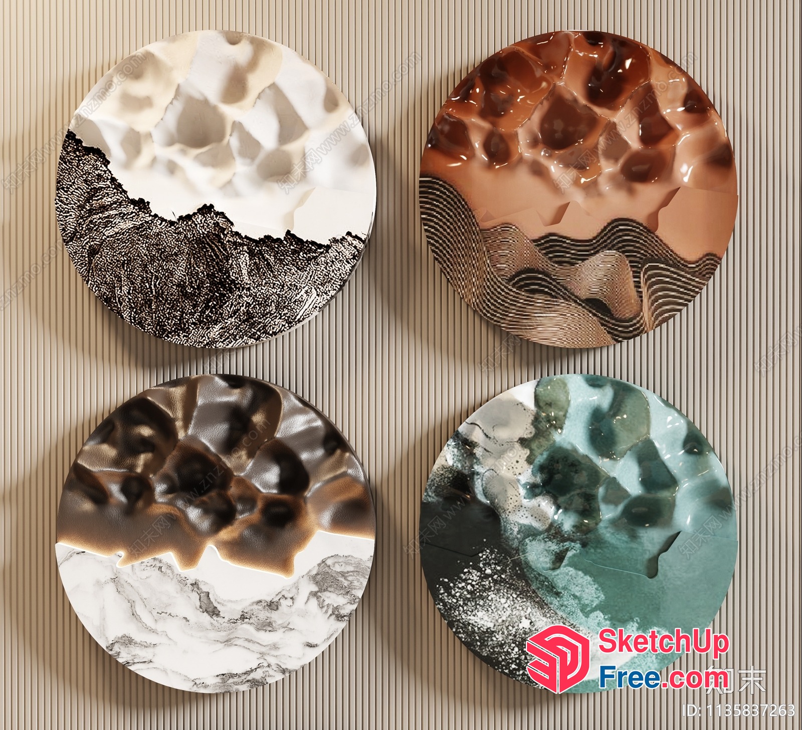 Decorative Round Wall Art Pieces 3D SketchUp File