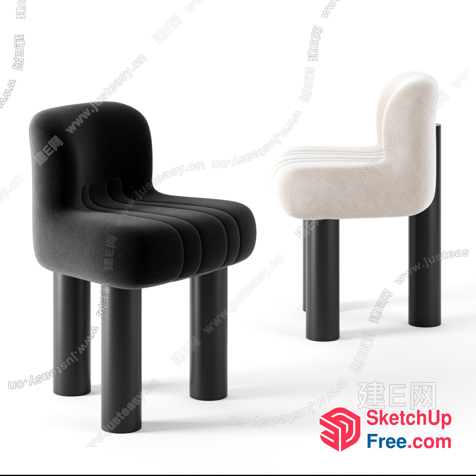 Modern Minimalist Furniture Pieces With Sleek Legs 3D SketchUp File