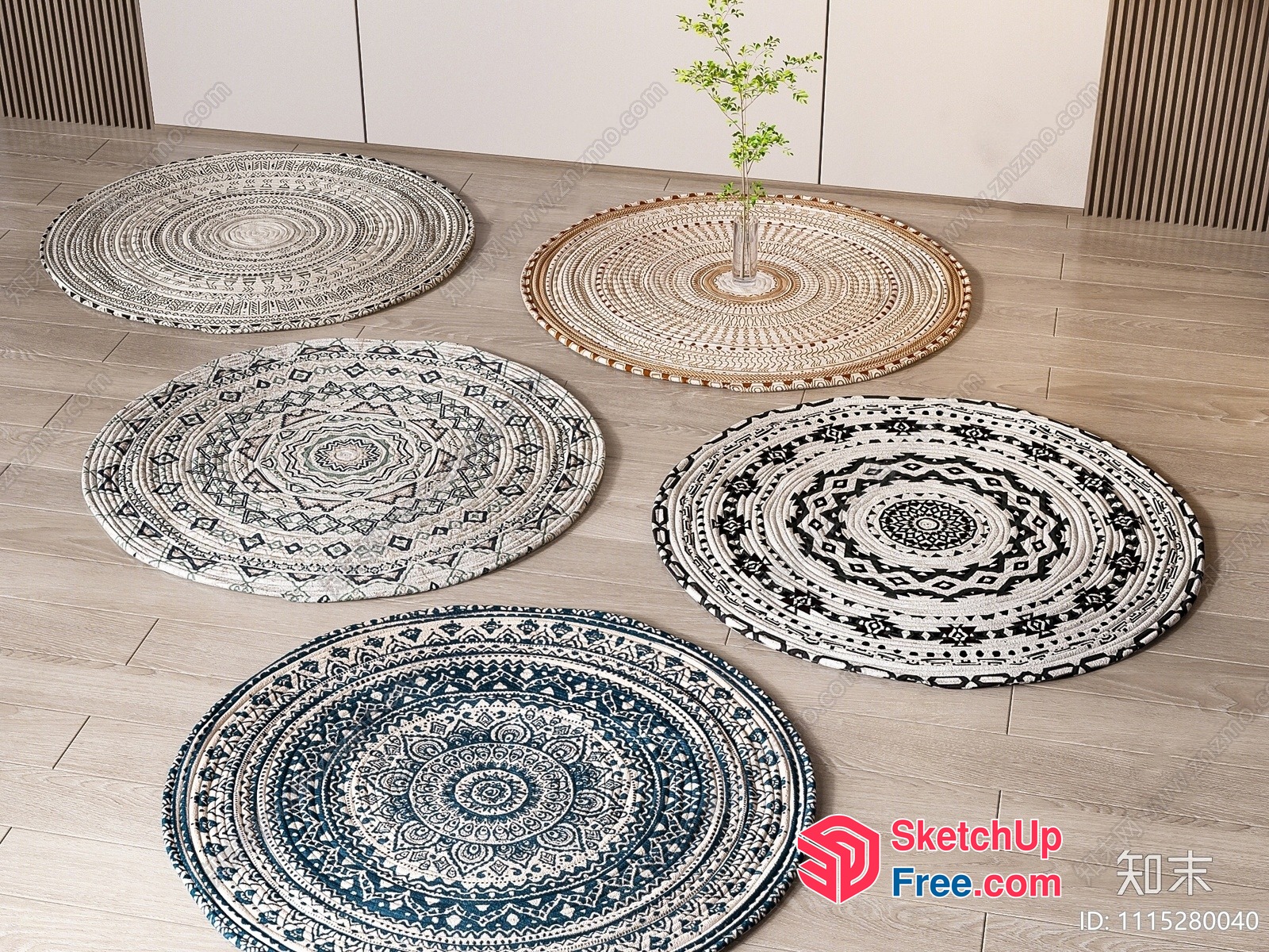 Elegant And Modern Round Rugs In A Variety Of Patterns 3D SketchUp File