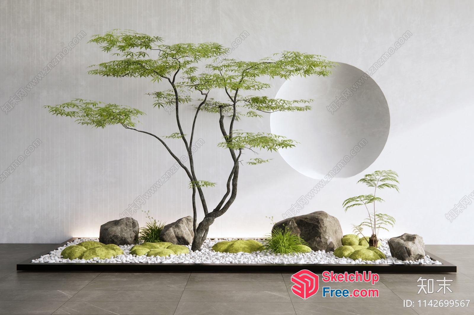 Japanese-Inspired Minimalist Landscape 3D SketchUp File