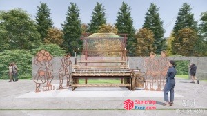 Outdoor Metal Artwork Display 3D SketchUp File