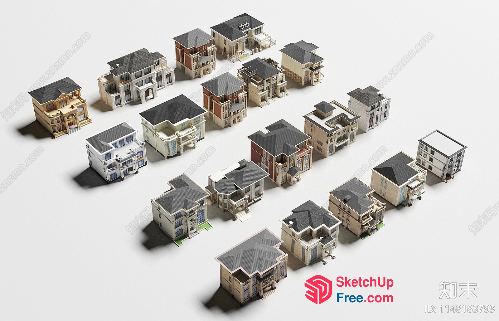 Architectural 3D Models Of Various Houses 3D SketchUp File