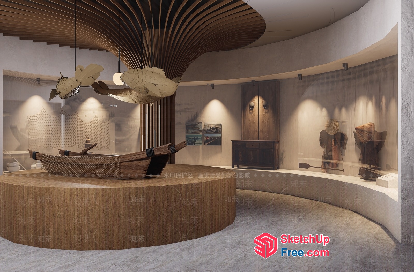 Contemporary Asian-Inspired Art Gallery 3D SketchUp File
