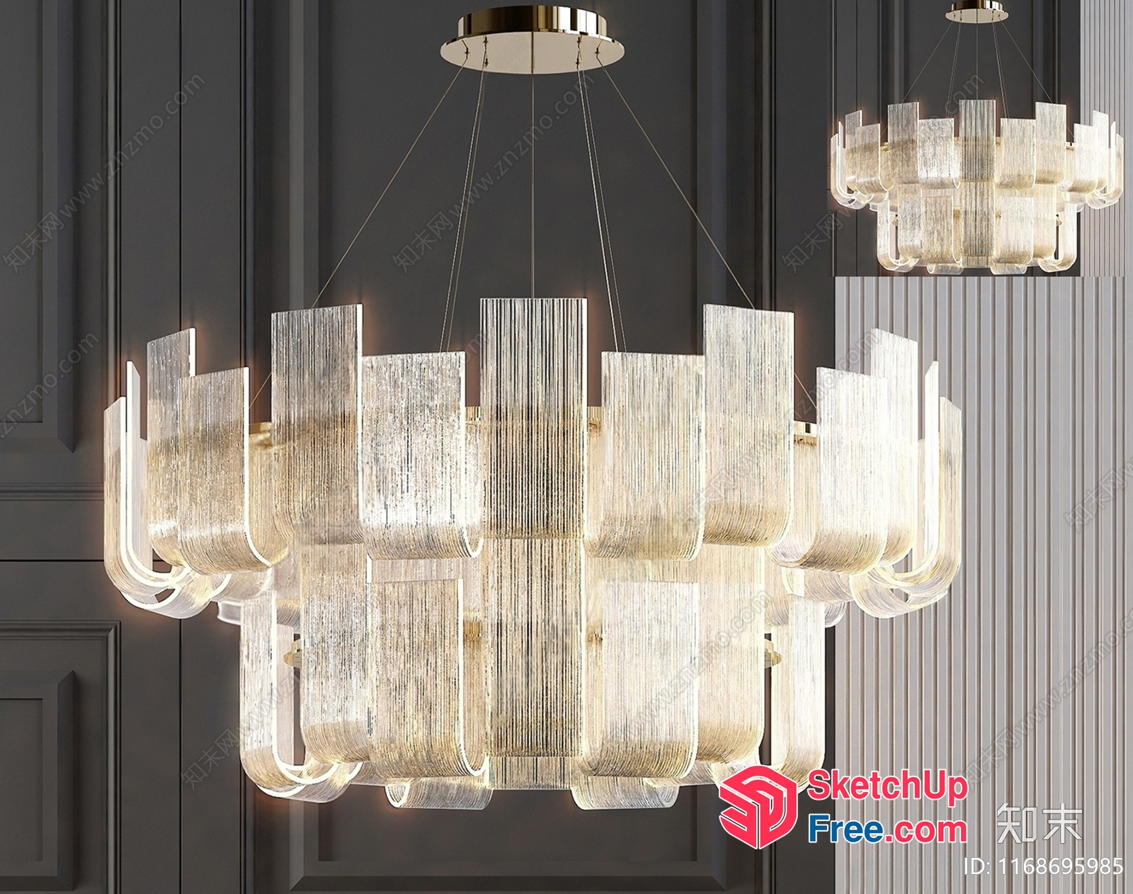 Elegant Modern Crystal Chandelier 3D SketchUp File