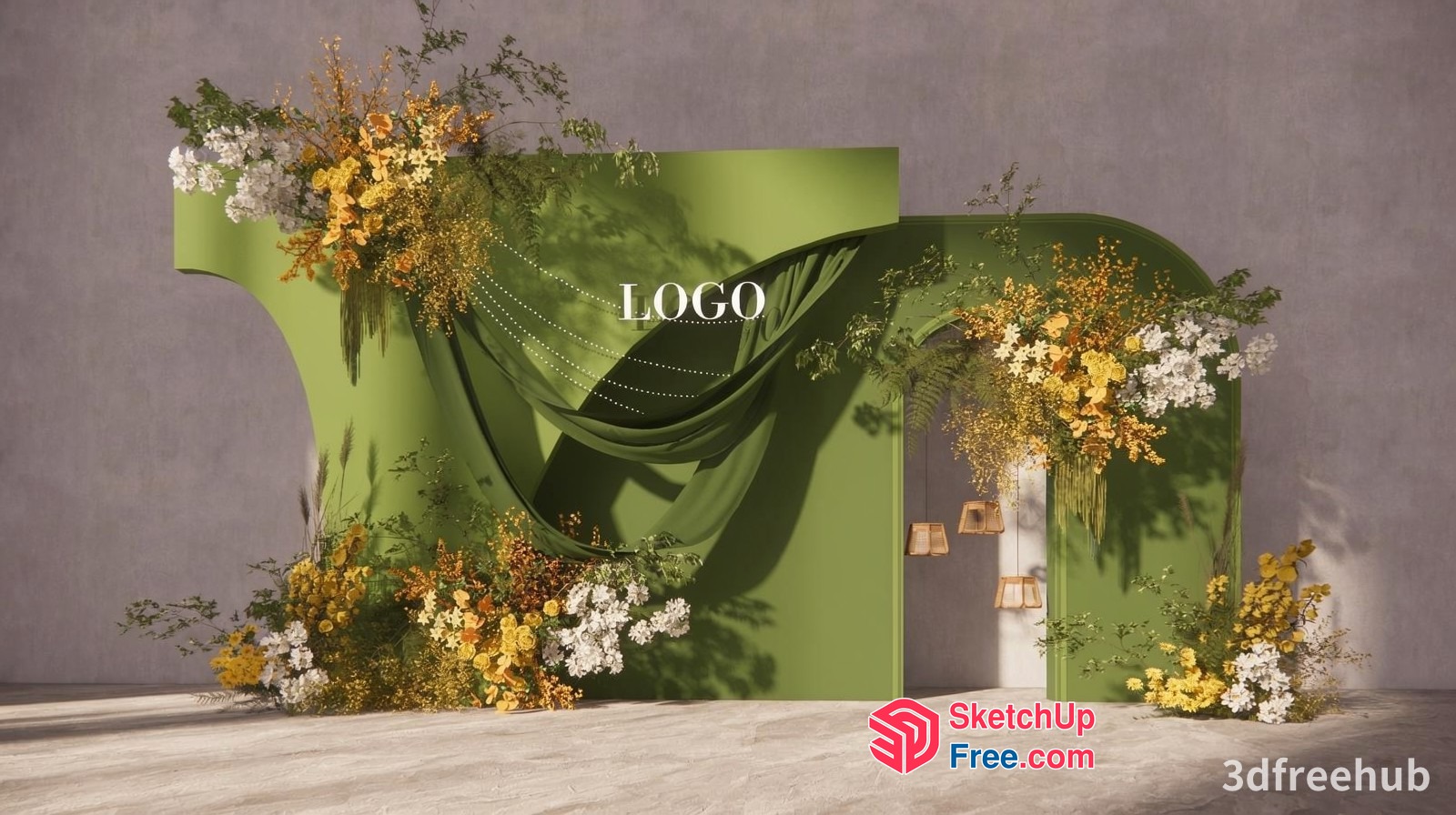 Elegant Floral Arrangement 3D SketchUp File