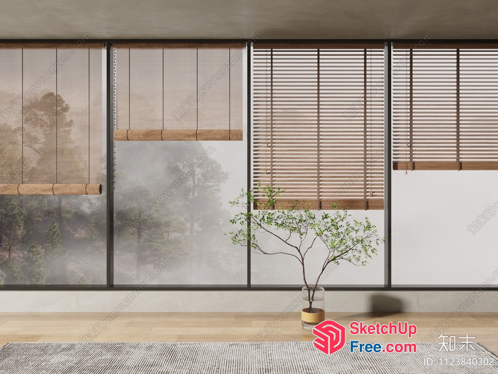 Modern Minimalist Japanese-Inspired Interior Design 3D SketchUp File