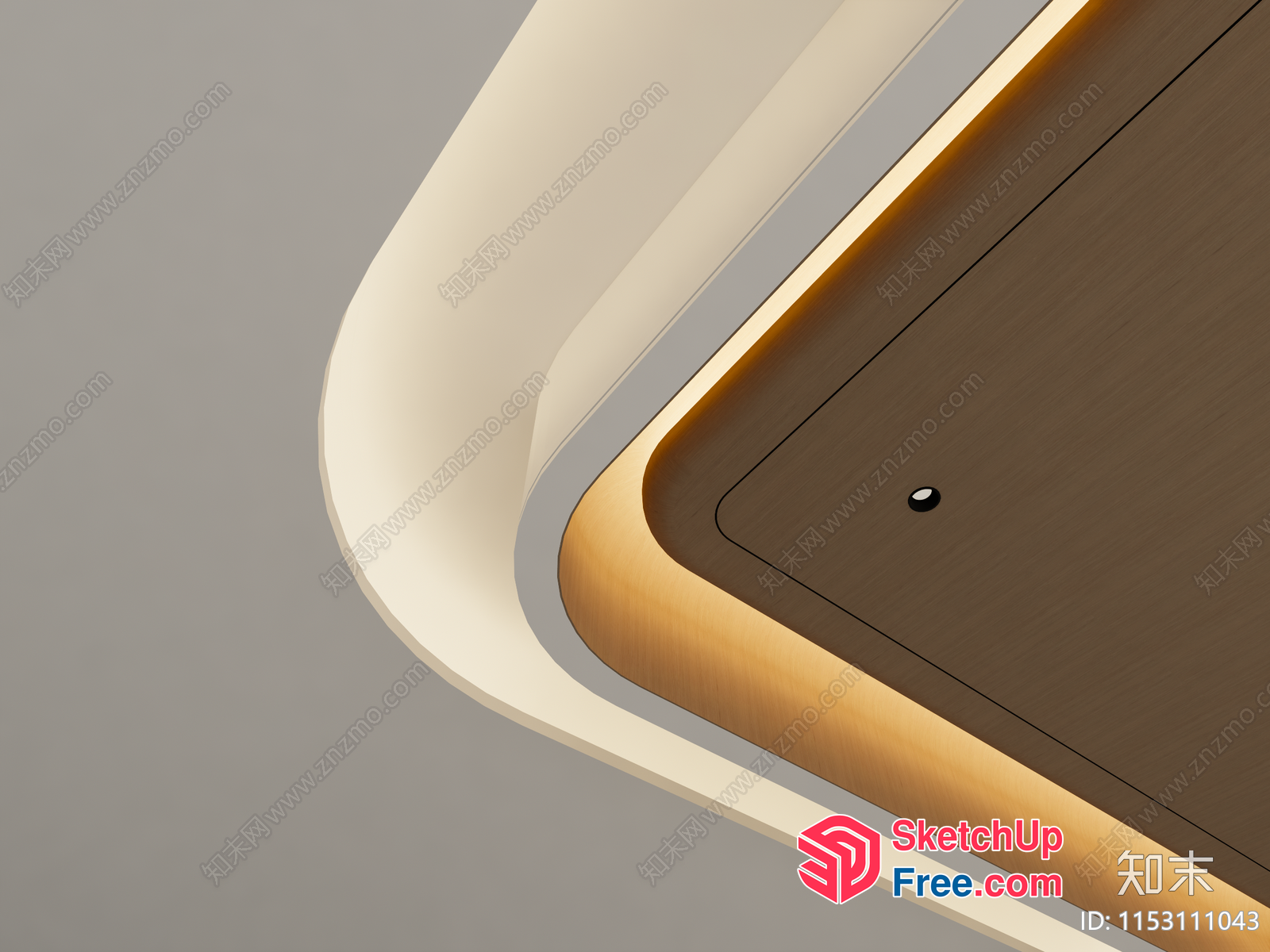 Curved Lines And Shapes In A Modern Interior 3D SketchUp File