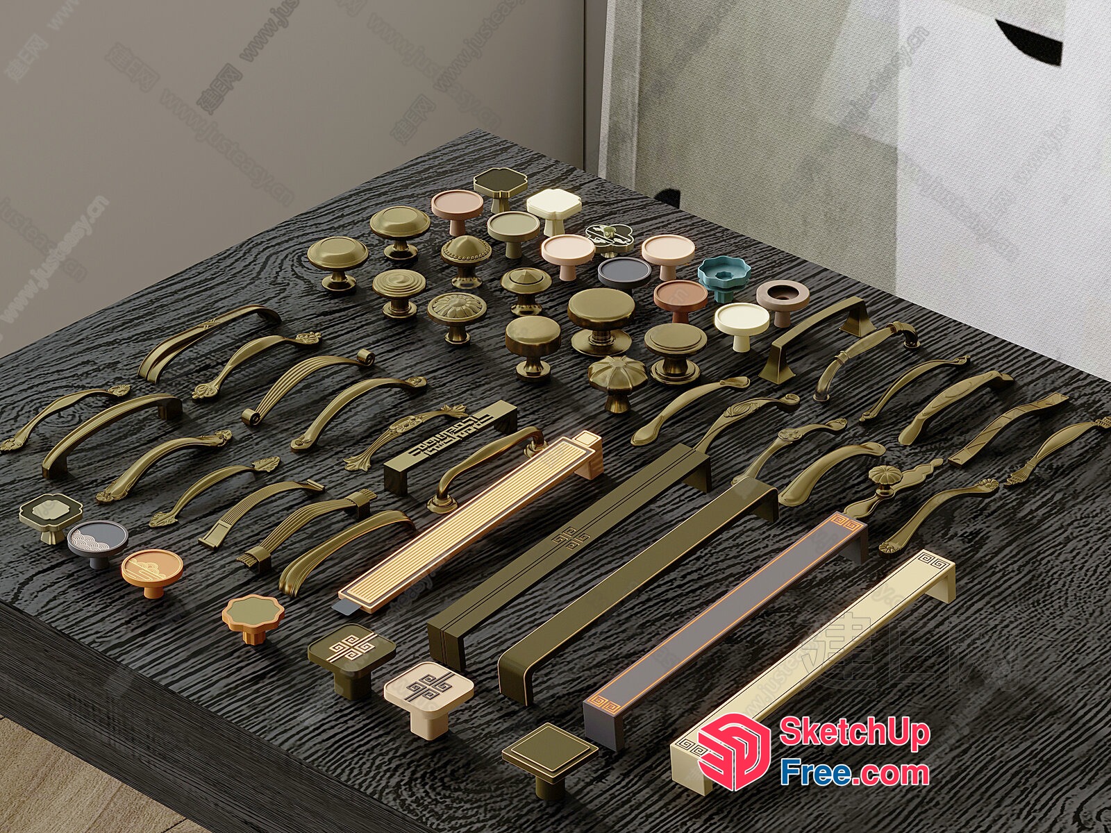 Colorful Cabinet Hardware Selection 3D SketchUp File