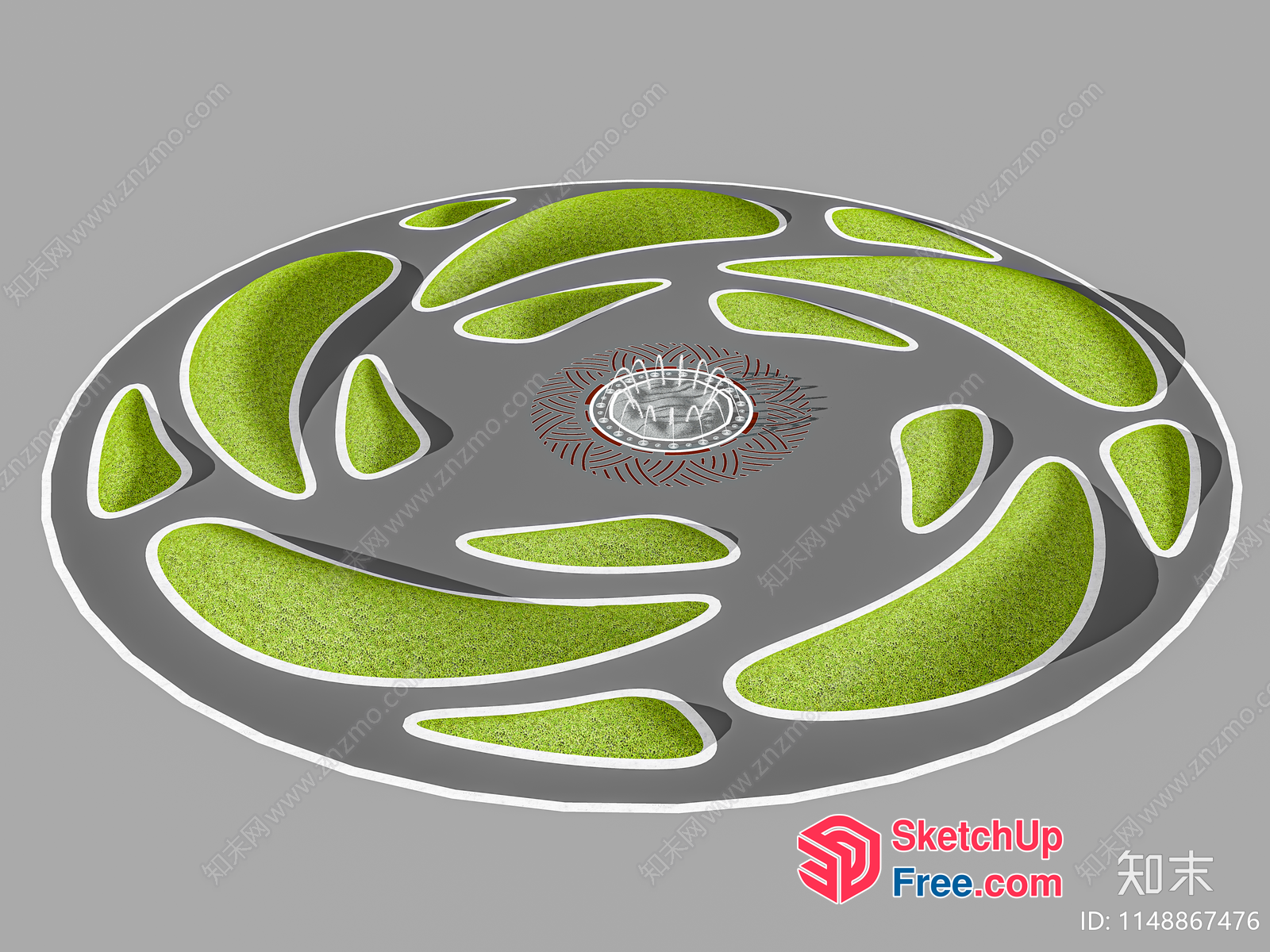 A Futuristic, Organic-Looking Structure With Green Spaces 3D SketchUp File