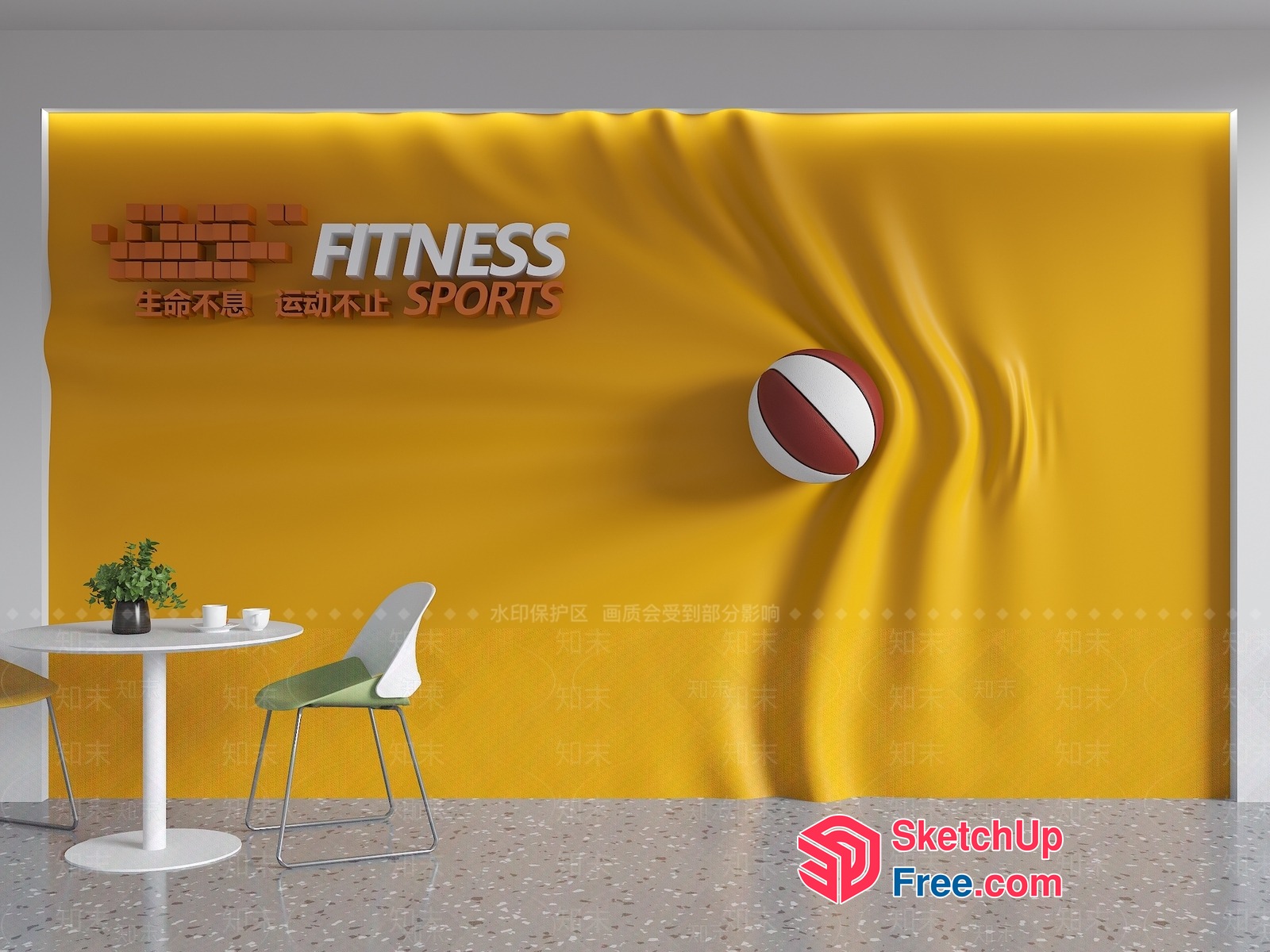 Fitness Sports Interior Design 3D SketchUp File
