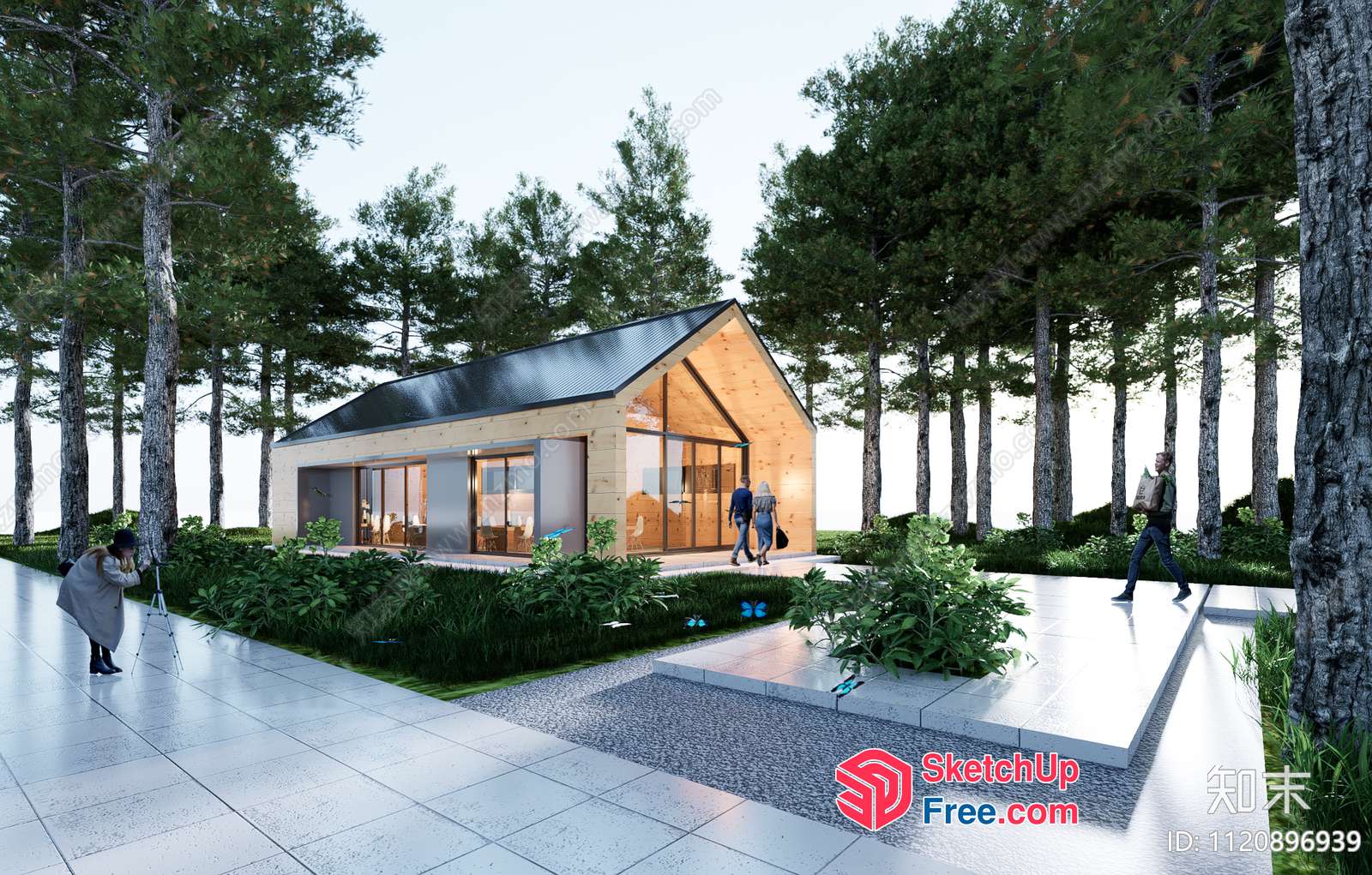 Modern House Exterior With Natural Surroundings 3D SketchUp File