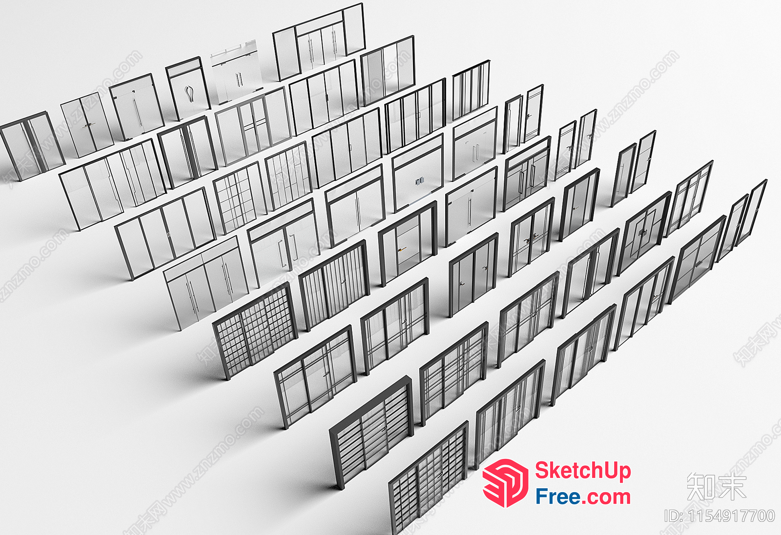 Modern Doors And Windows Collection 3D SketchUp File