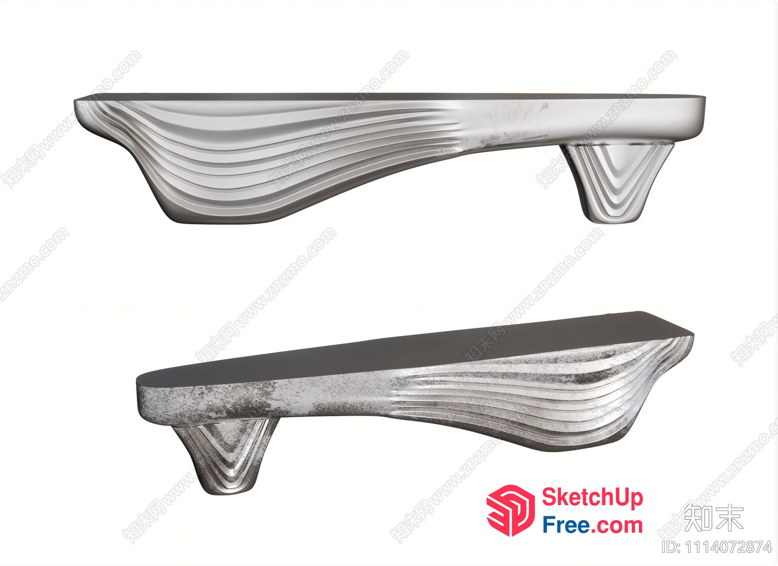 Modern Silver Door Hardware 3D SketchUp File