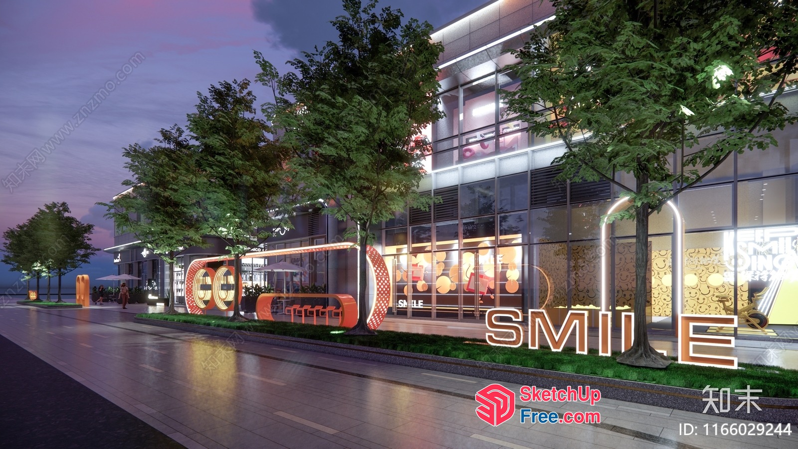 Modern Commercial Street Cladding 3D SketchUp File