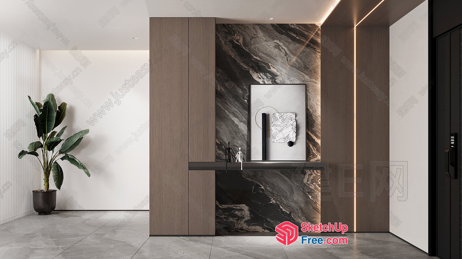 Elegant Modern Minimalist Style Interior Design 3D SketchUp File