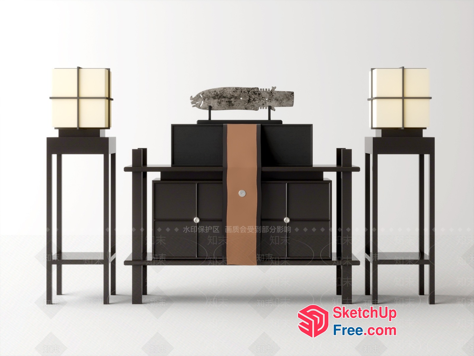 Modern Furniture Set With Elegant Lighting 3D SketchUp File
