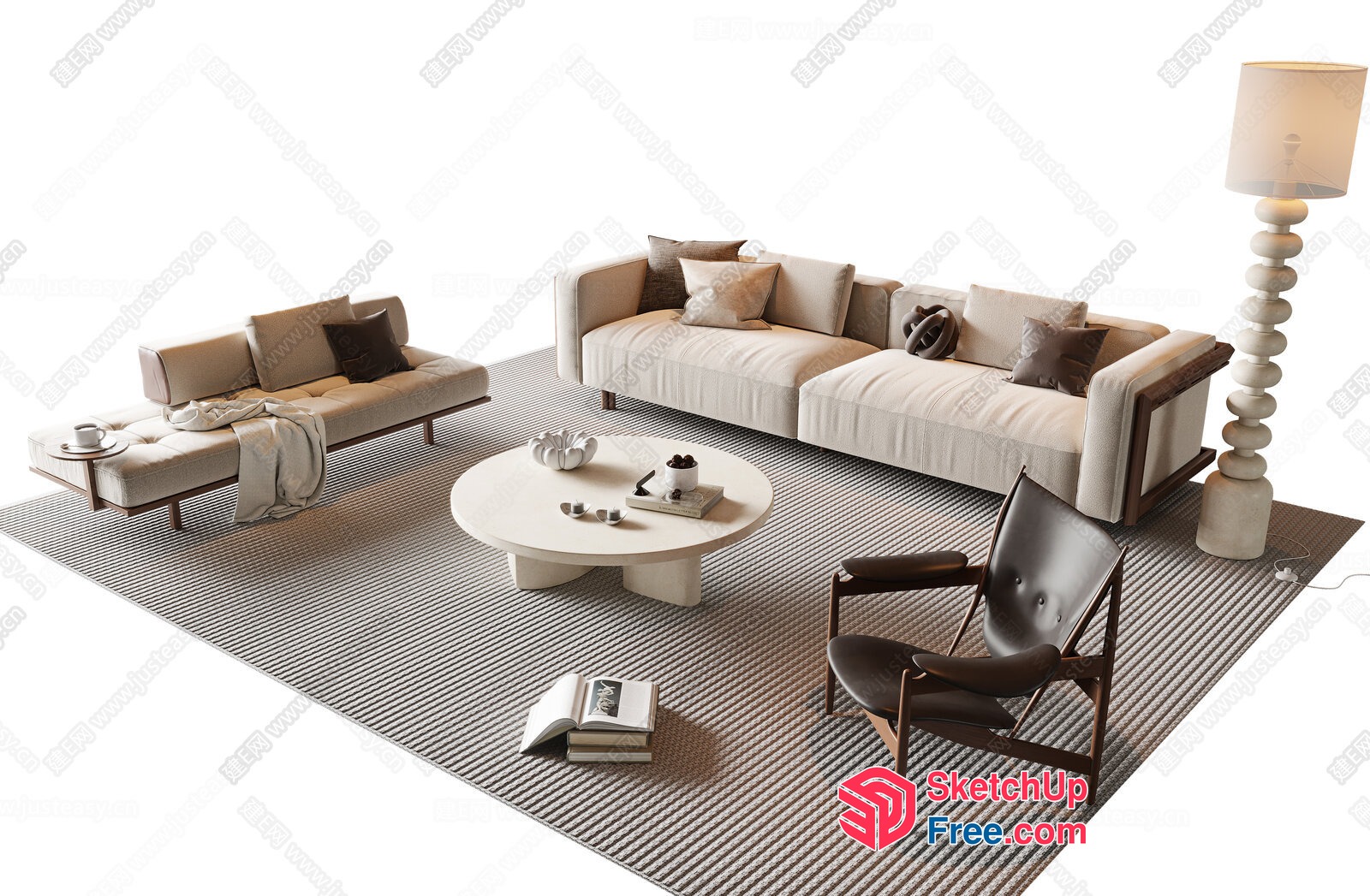 Modern Minimalist Living Room Design 3D SketchUp File
