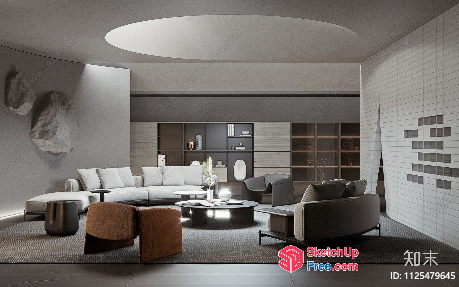 Modern Minimalist Living Room With Sleek Furniture And Neutral Colors 3D SketchUp File
