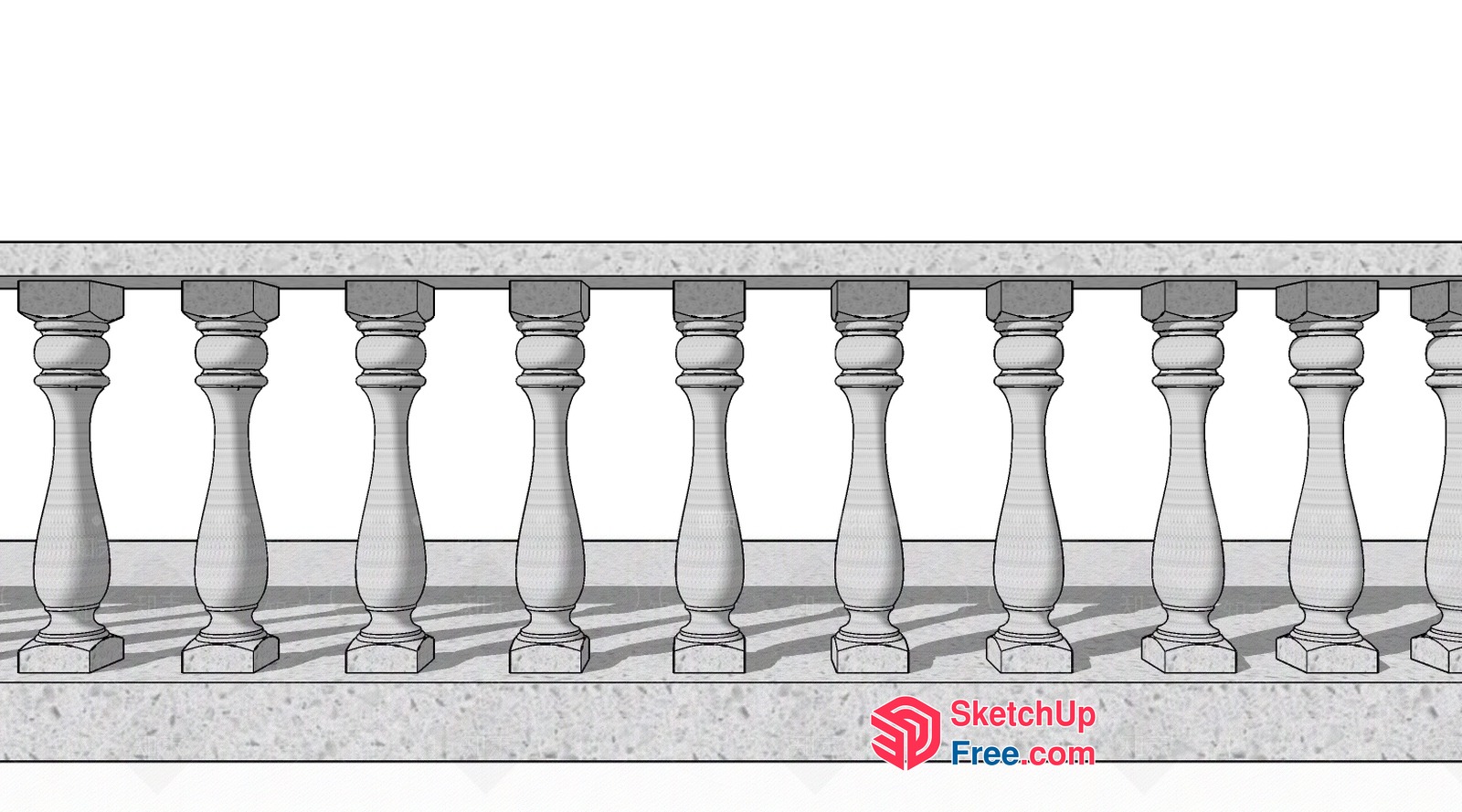 Classic Stone Balustrade Design 3D SketchUp File
