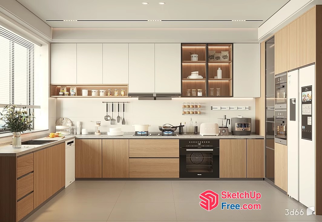 Modern Kitchen With Sleek Cabinets And Countertops 3D SketchUp File