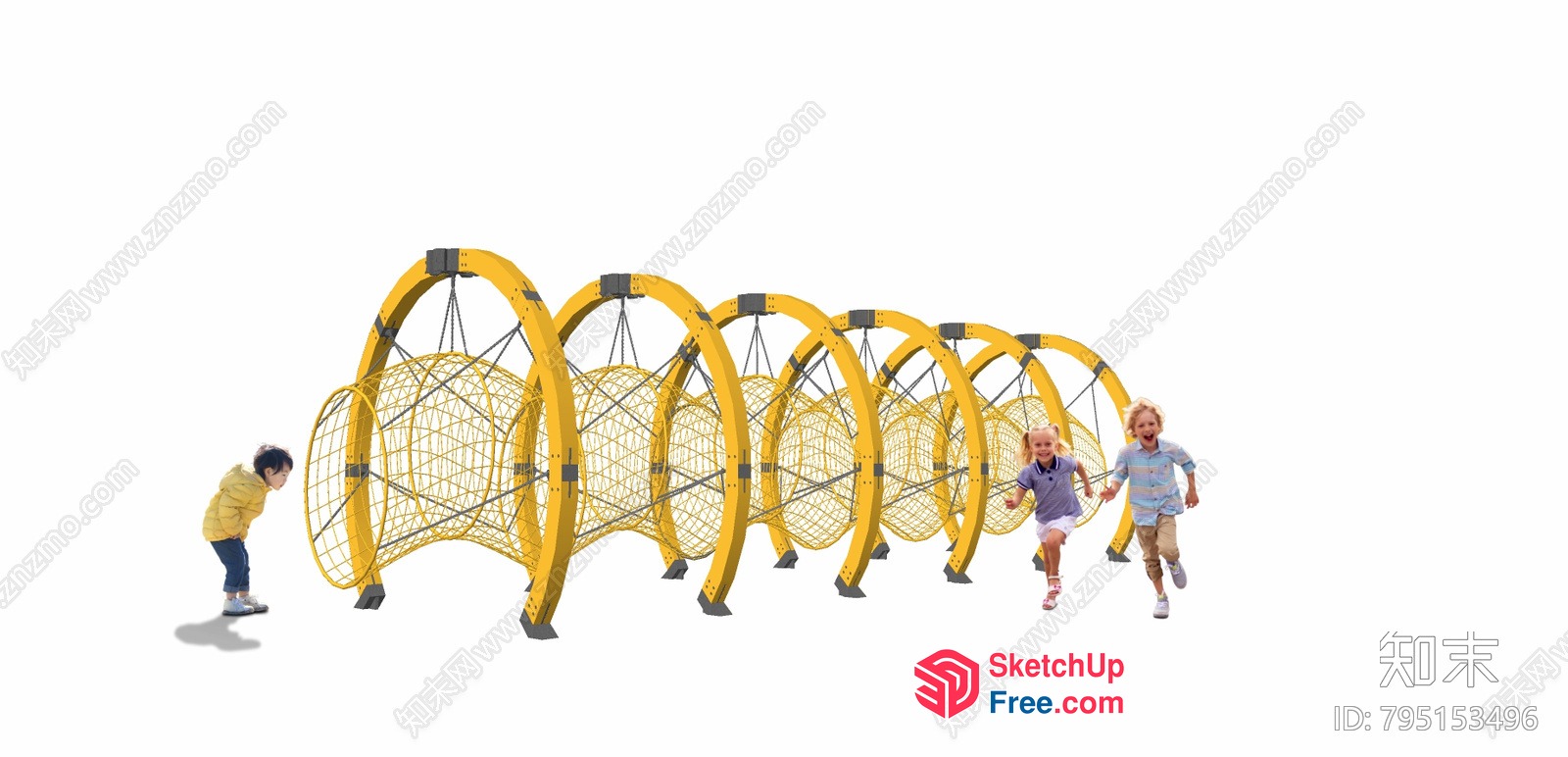 Yellow Archway Playground Equipment For Kids 3D SketchUp File