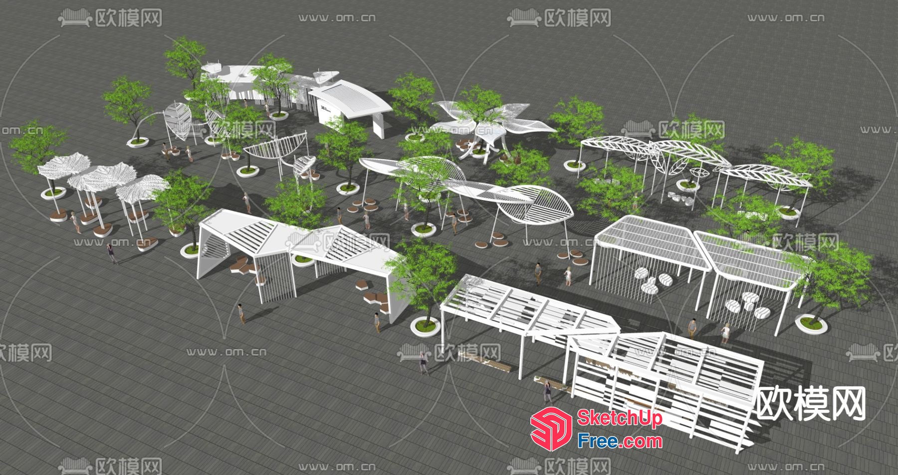Modern Commercial Street Design 3D SketchUp File