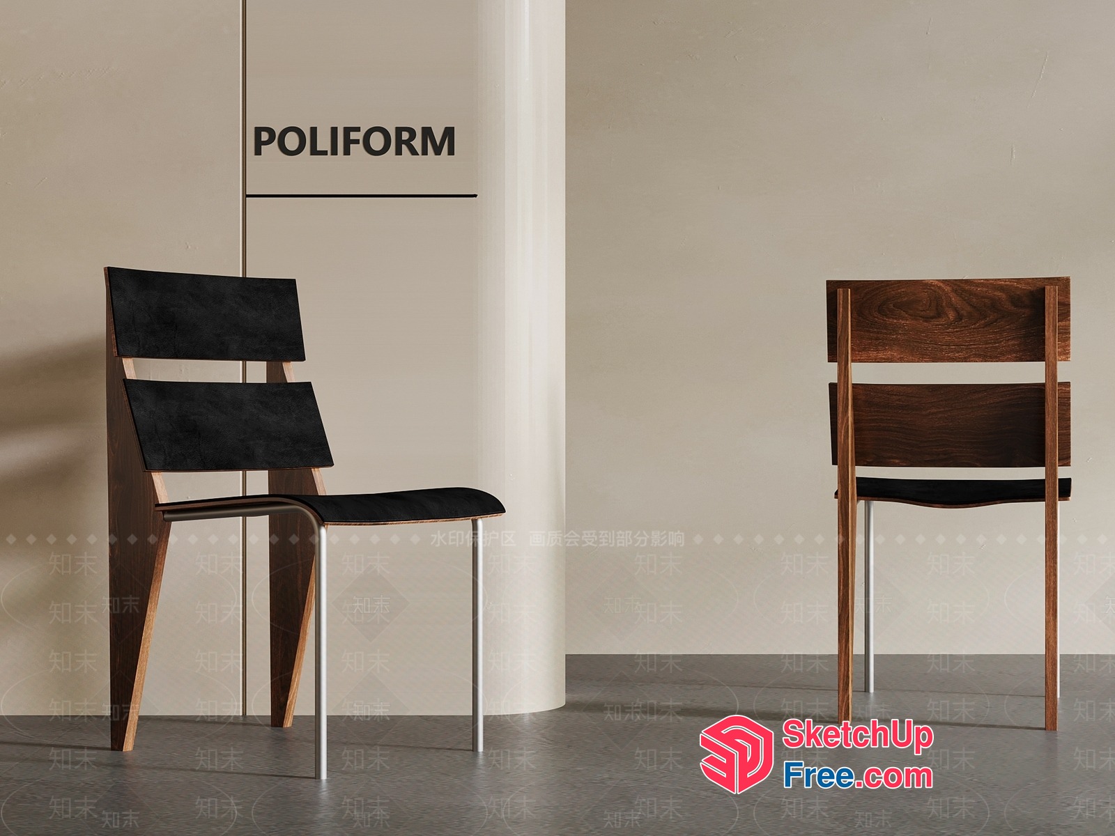 Poliform Chairs In Minimalist Style 3D SketchUp File