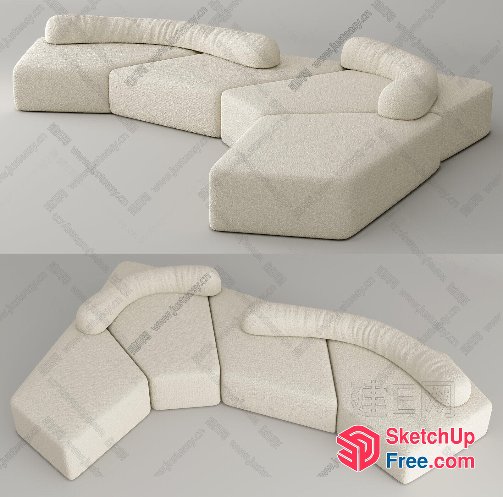 Modern Minimalist Corner Sofa 3D SketchUp File