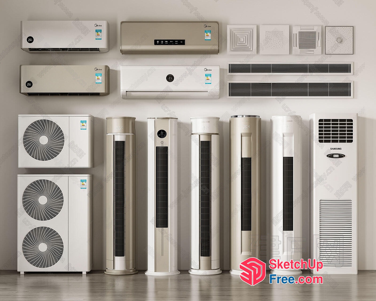 Modern Home Heating And Cooling System Collection 3D SketchUp File