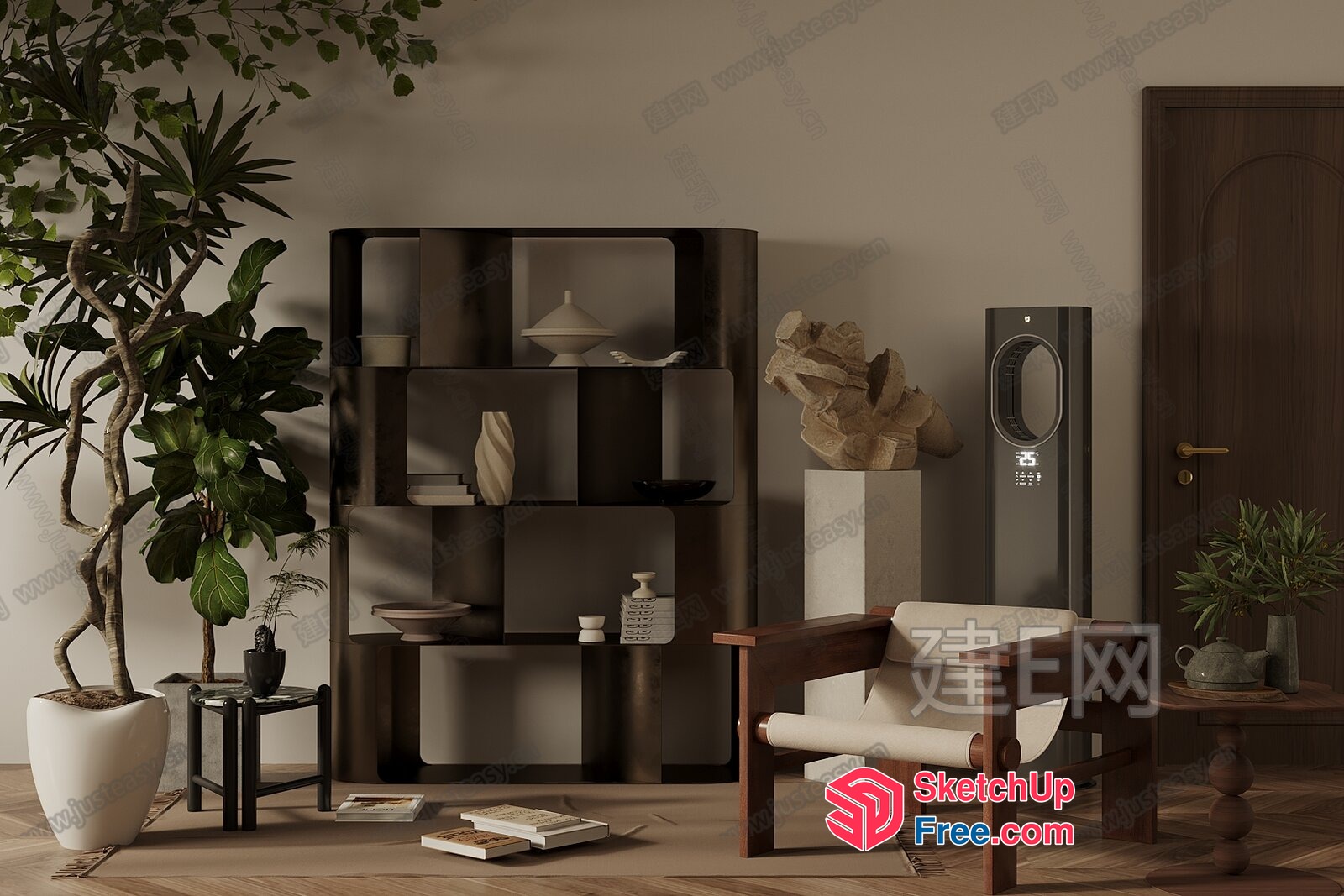 Modern Japanese Inspired Interior Decor With Minimalist Style 3D SketchUp File