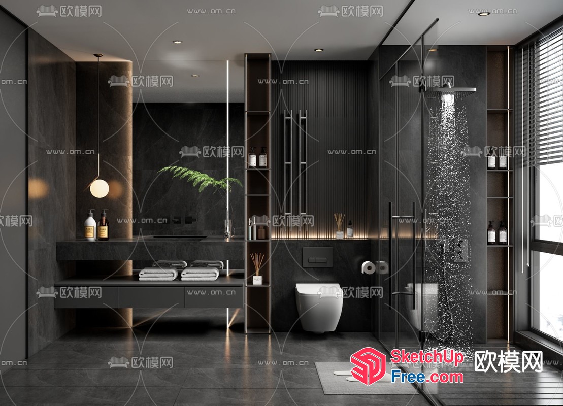 Luxurious Modern Bathroom Interior 3D SketchUp File