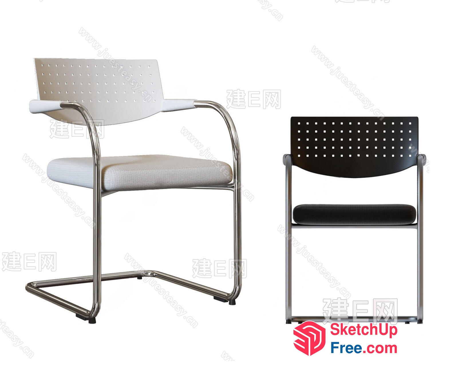 Modern Office Chair With Metal Frame 3D SketchUp File