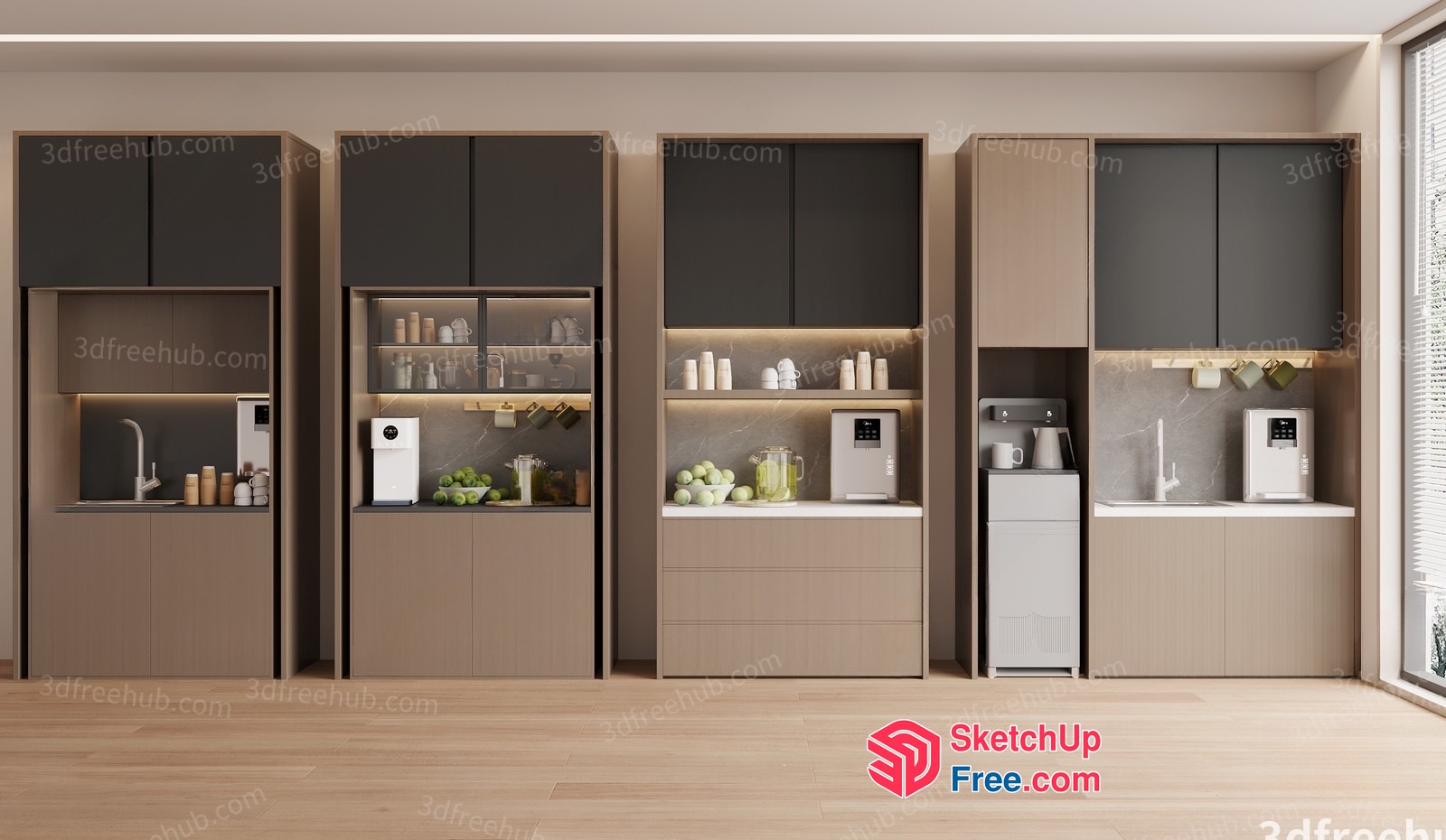Modern Kitchen Interior With Appliances And Decor 3D SketchUp File