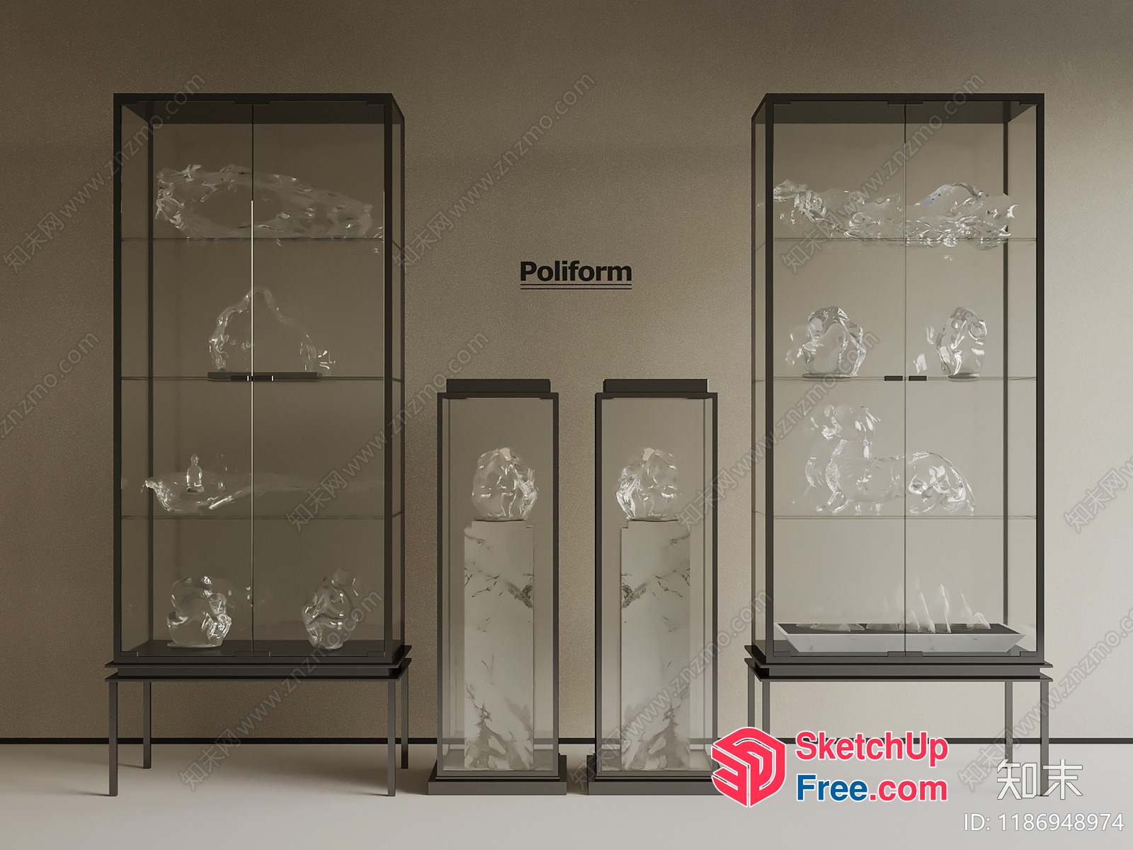 Poliform Glass Display Cases 3D SketchUp File