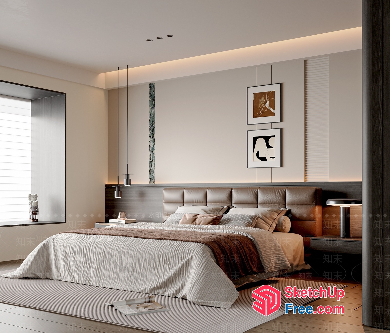 Modern Minimalist Bedroom Interior Design 3D SketchUp File
