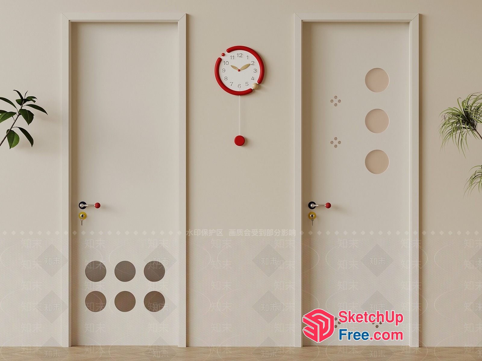 Minimalist Modern Interior Door Design 3D SketchUp File