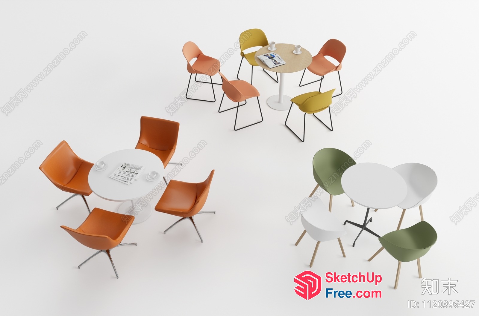Modern Dining Room Furniture Set 3D SketchUp File