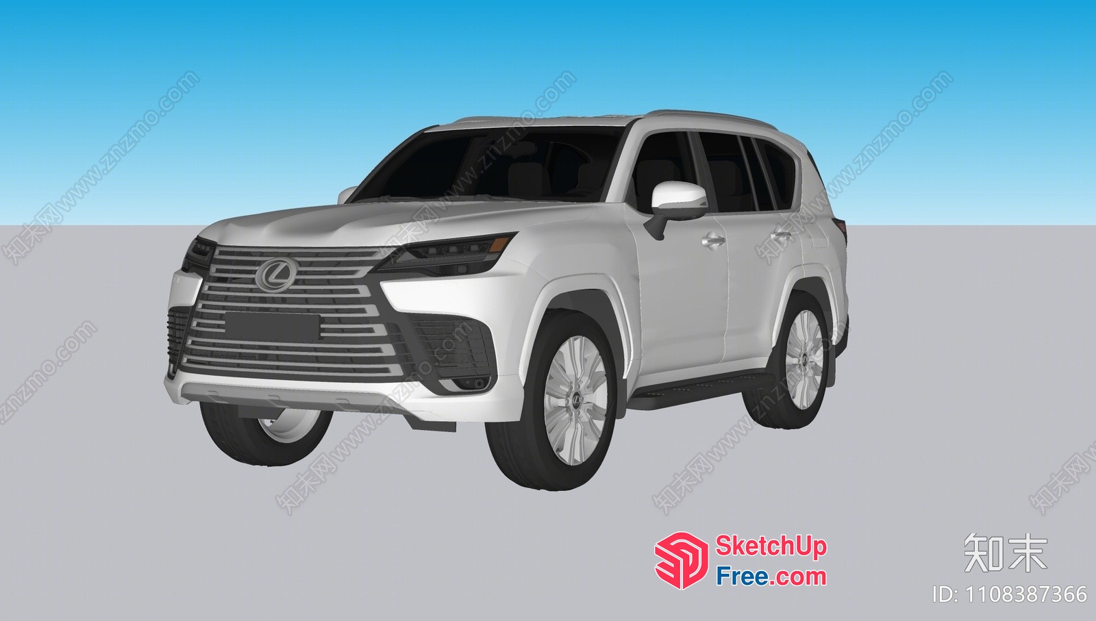 3D Rendering Of A Luxurious White Lexus Suv 3D SketchUp File