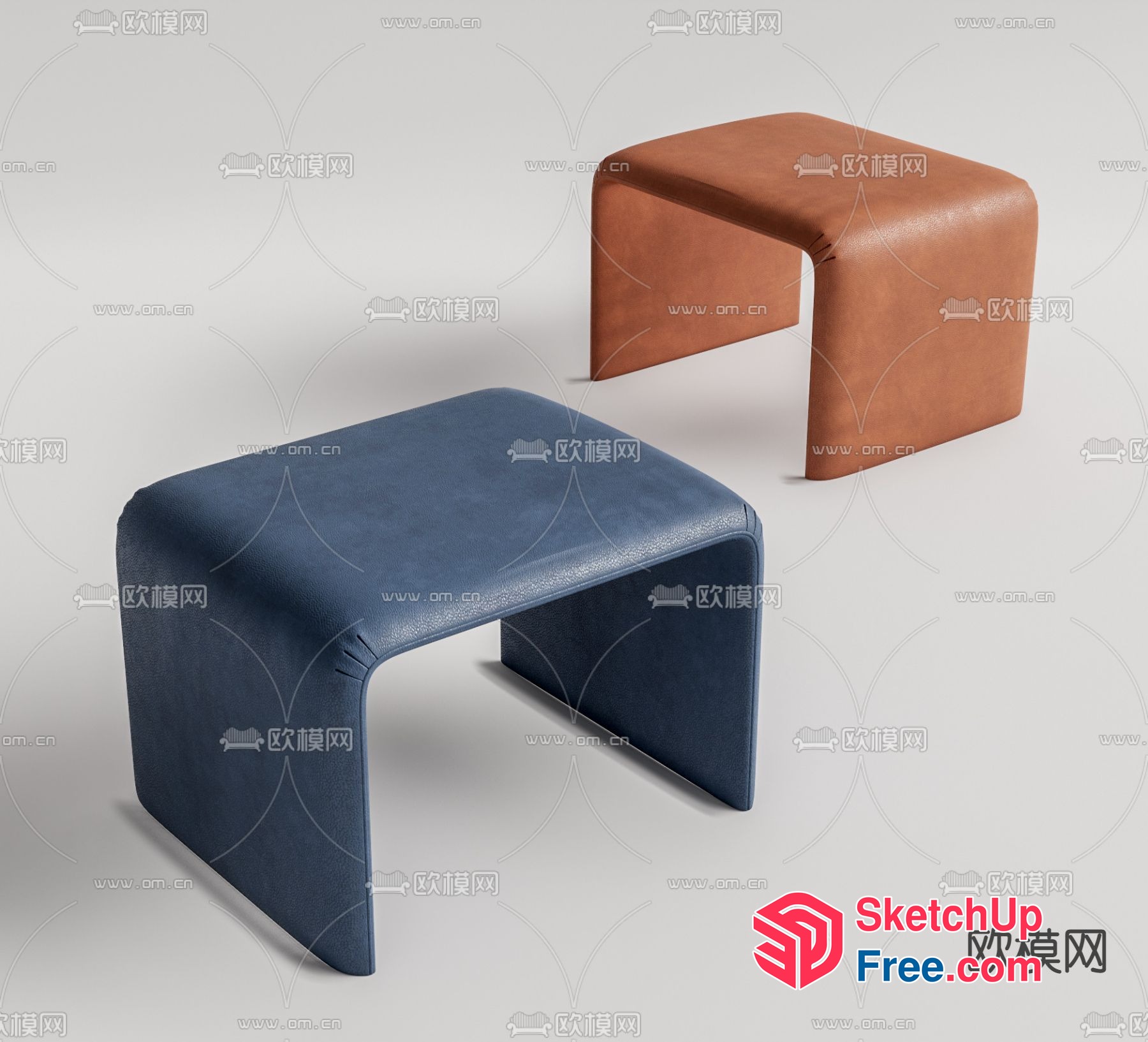 Modern Leather Stool Design 3D SketchUp File