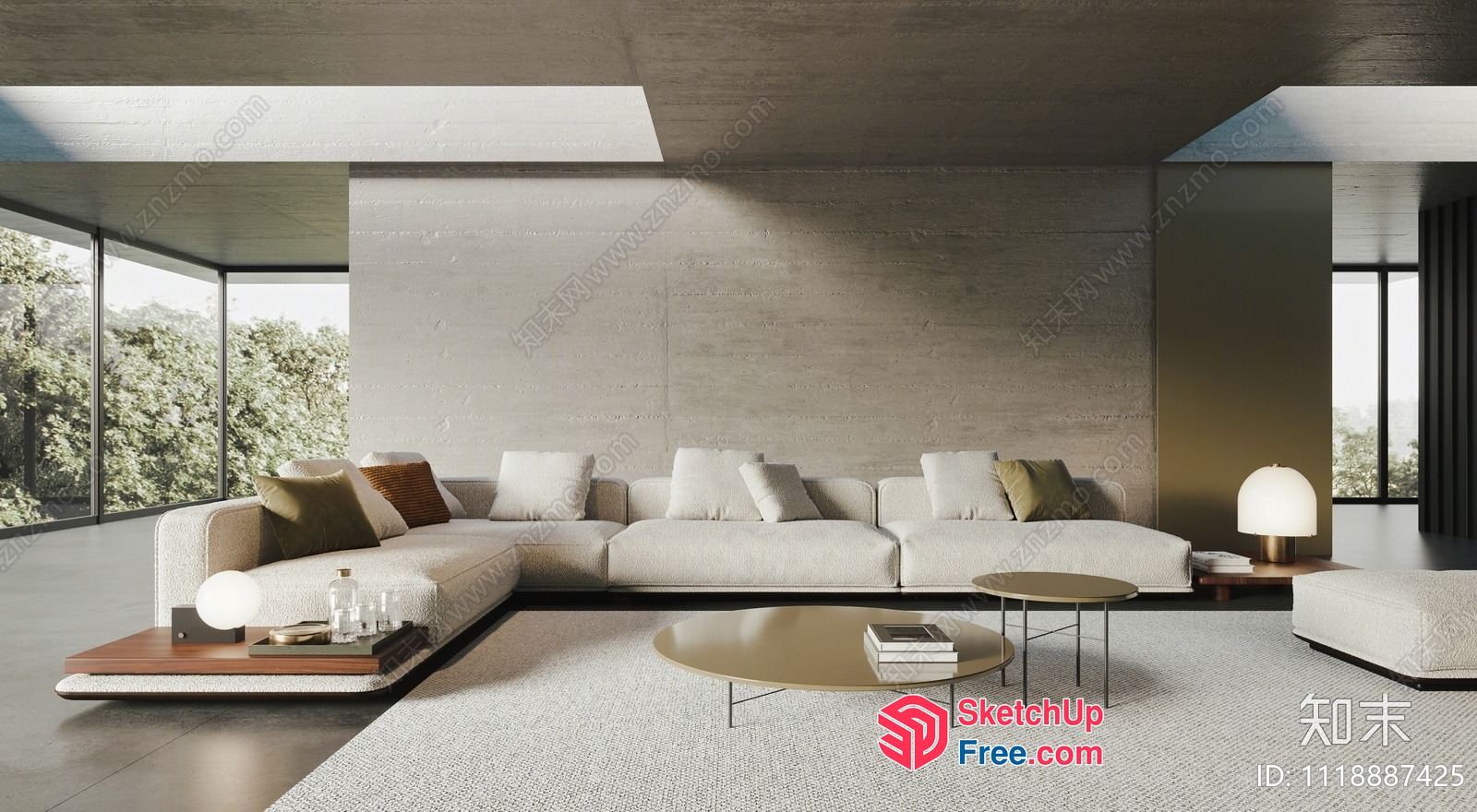 Minimalist Modern Living Room With Sleek Furniture 3D SketchUp File