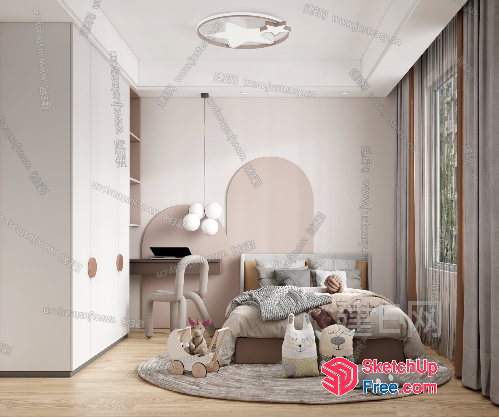Modern Minimalist Bedroom Interior Design 3D SketchUp File