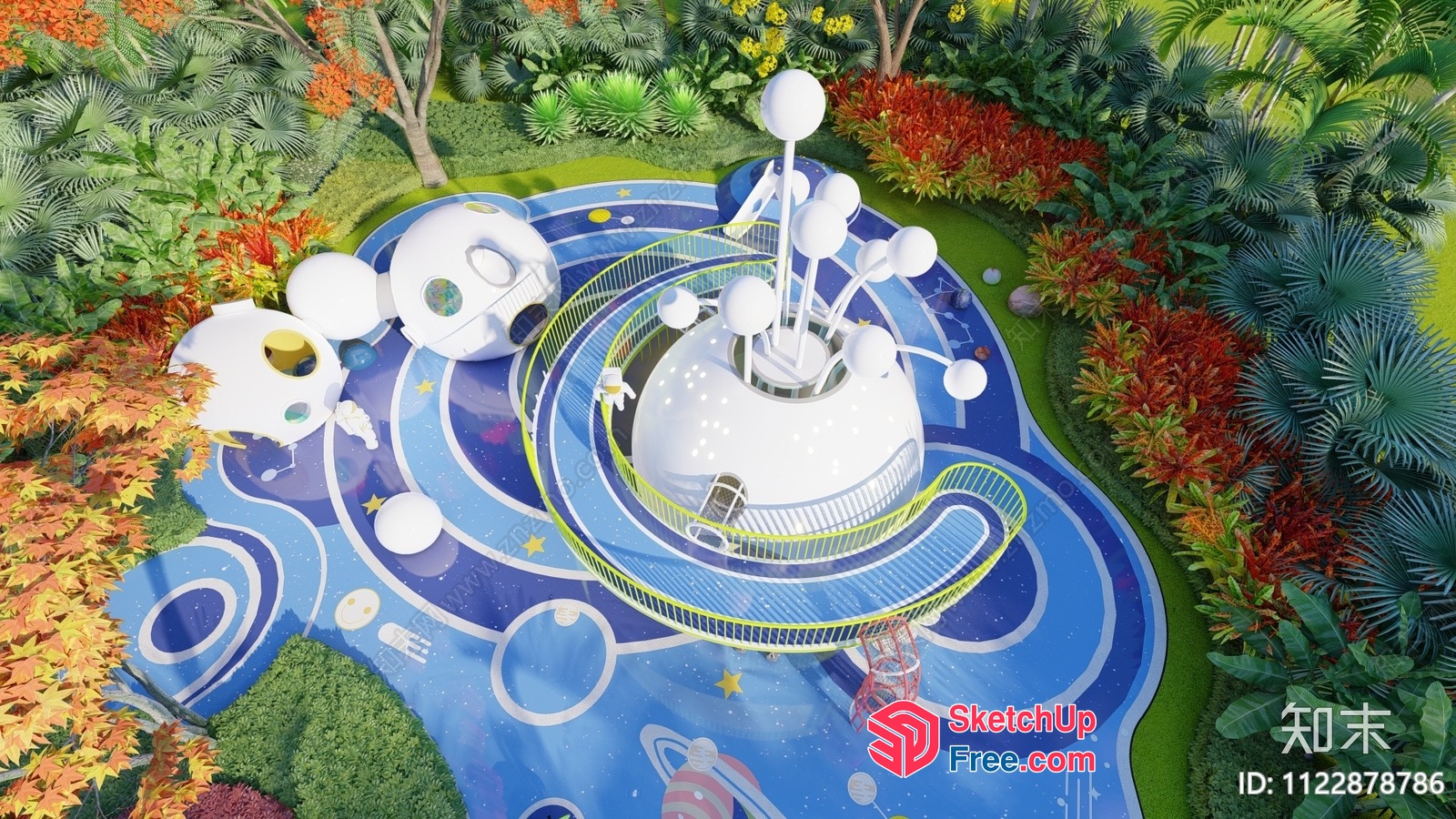 Futuristic Space-Themed Play Area 3D SketchUp File