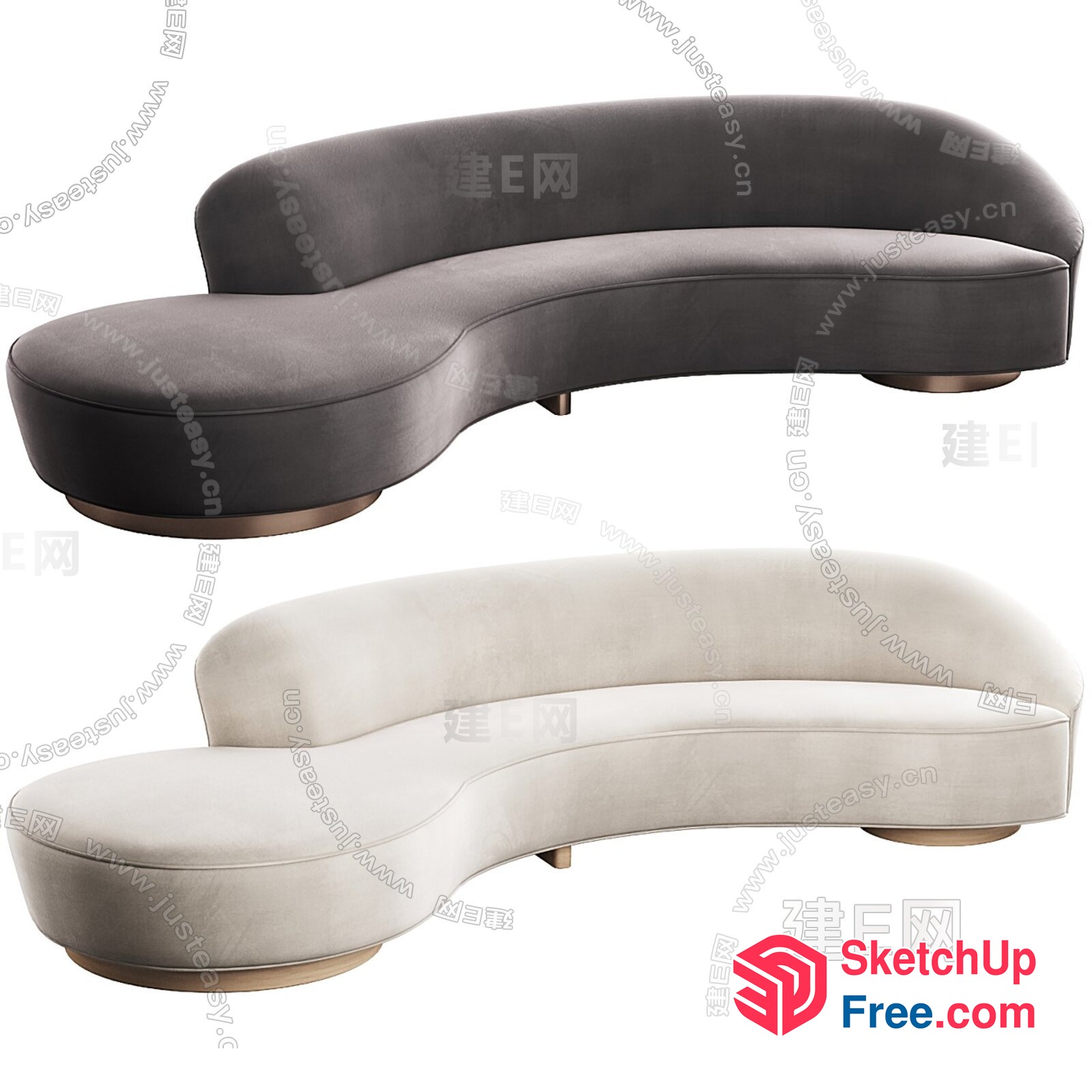 Curved Sofa Set 3D SketchUp File