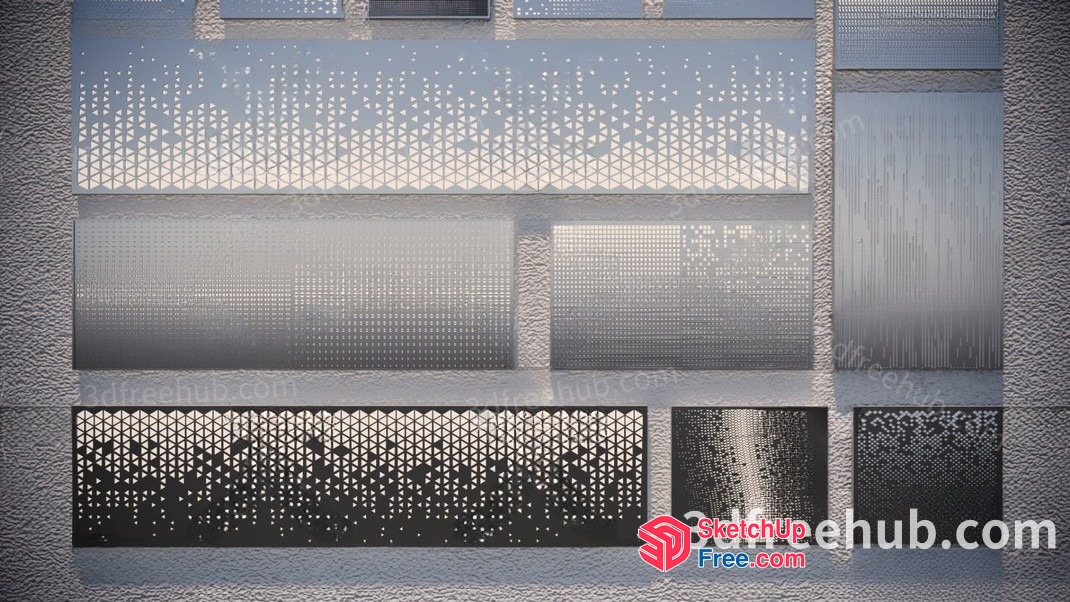 Modern Glass Curtain Wall Interior Decor 3D SketchUp File