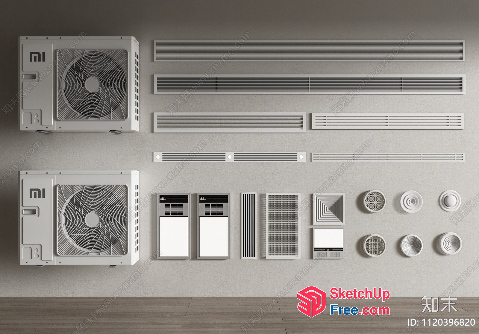 Wall-Mounted Air Conditioning Units 3D SketchUp File